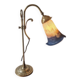 Art Nouveau style lamp - Brass and glass paste - 1920s period