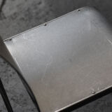 Set of 6 dining chairs in bent aluminum, 1980’s