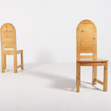 Set of 6 Swedish solid pine chairs by Sven Larsson Möbelshop