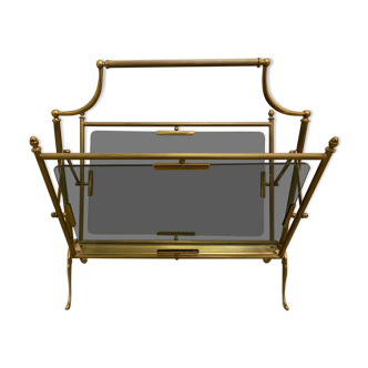 Brass magazine rack, neo-classical style 60