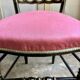 Napoleon III chair in black and gold wood and pink cotton