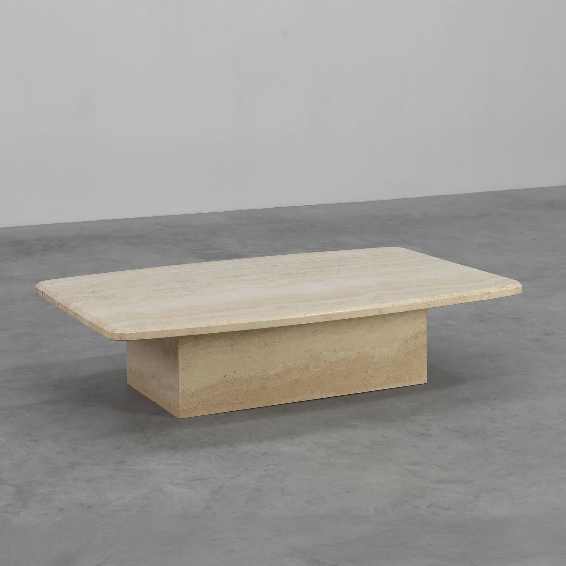 Sculptural organic travertine coffee table, France 1980s