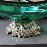 Murano/Glass Line Art Glass Sea Shell Trinket Dish. Diam 20