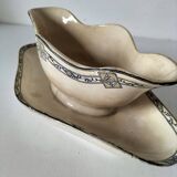 Antique ironstone gravy boat, E.C. Salins Royal model