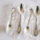 DEETJEN set of 6 silver-plated metal teaspoons or dessert spoons with crossed ribbons, new, 14.5 cm