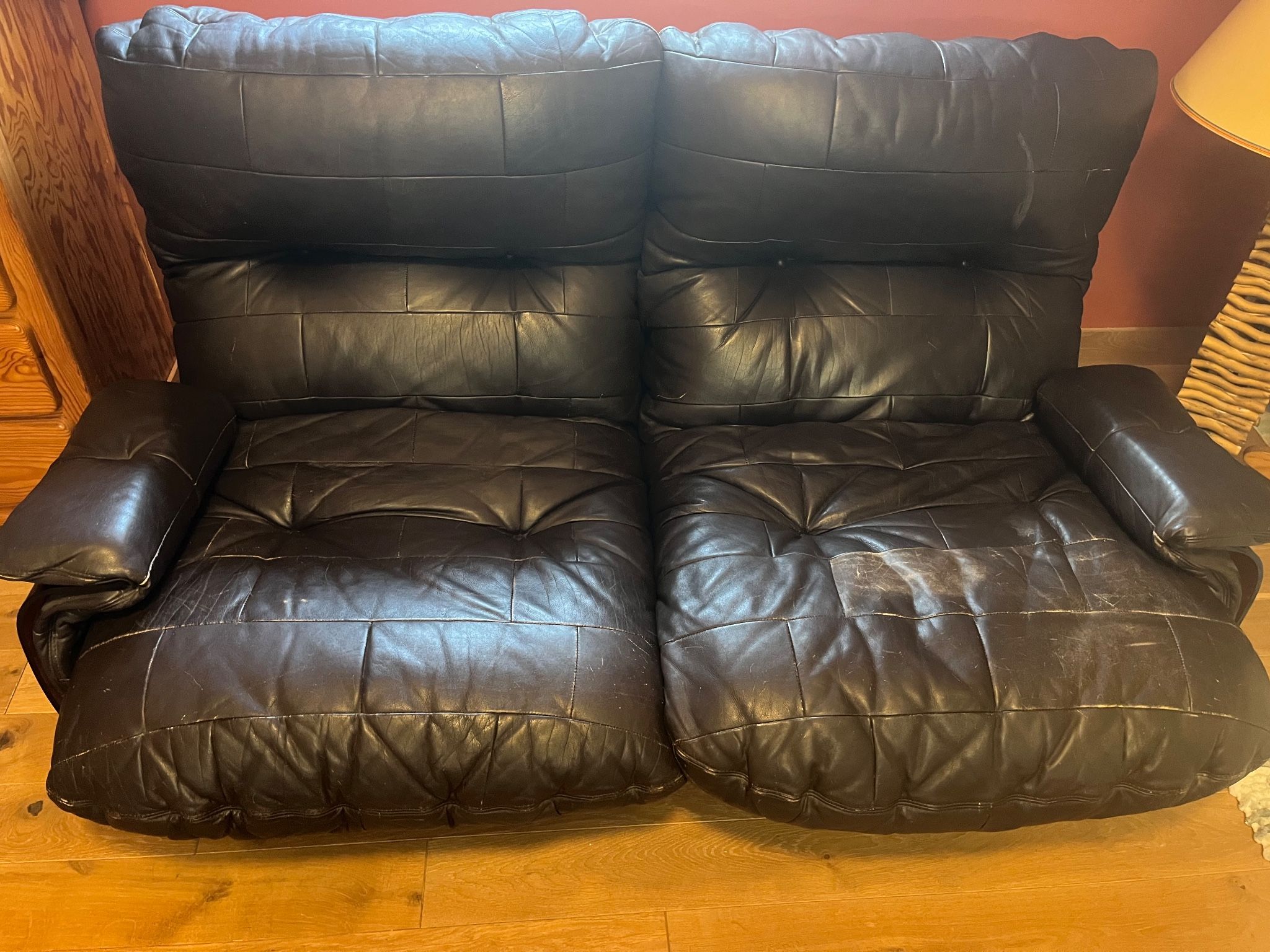 Marsala leather sofa Ligne Roset by Michel Ducaroy
