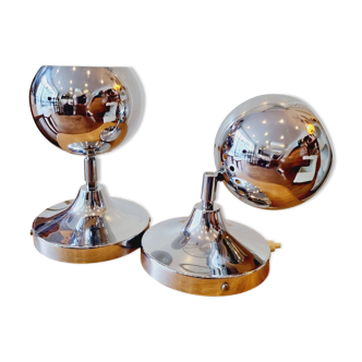 Appliques eyeball chrome la paire