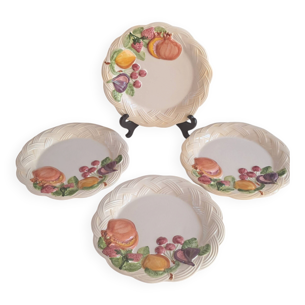 Assiettes à dessert en barbotine