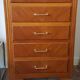 Dresser in natural wood with 5 trays, compass feet, 1960