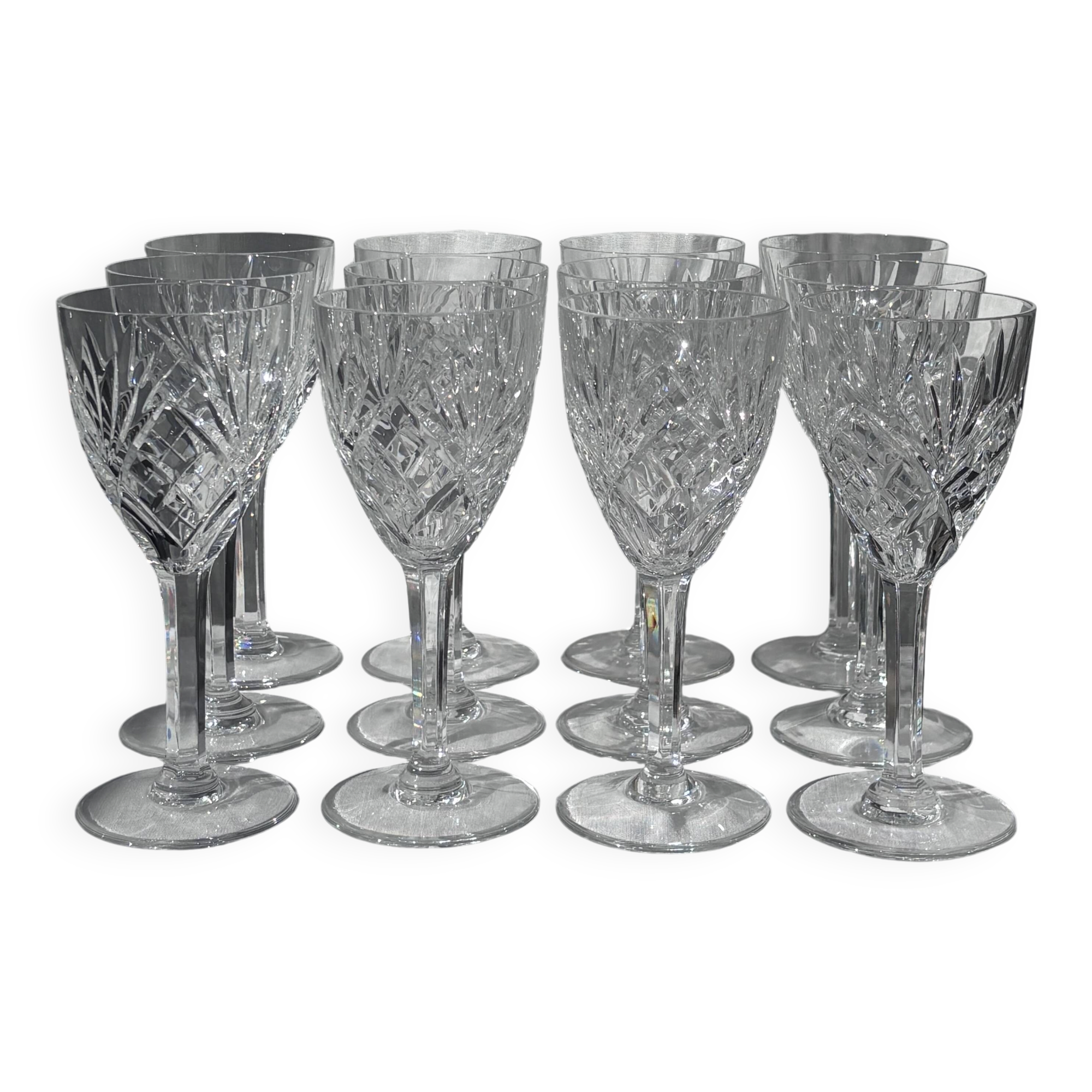 Lot de 12 verres à eau chantilly par saint-louis