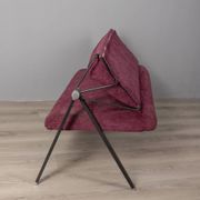 Vintage 70s burgundy fabric sofa Formanova design