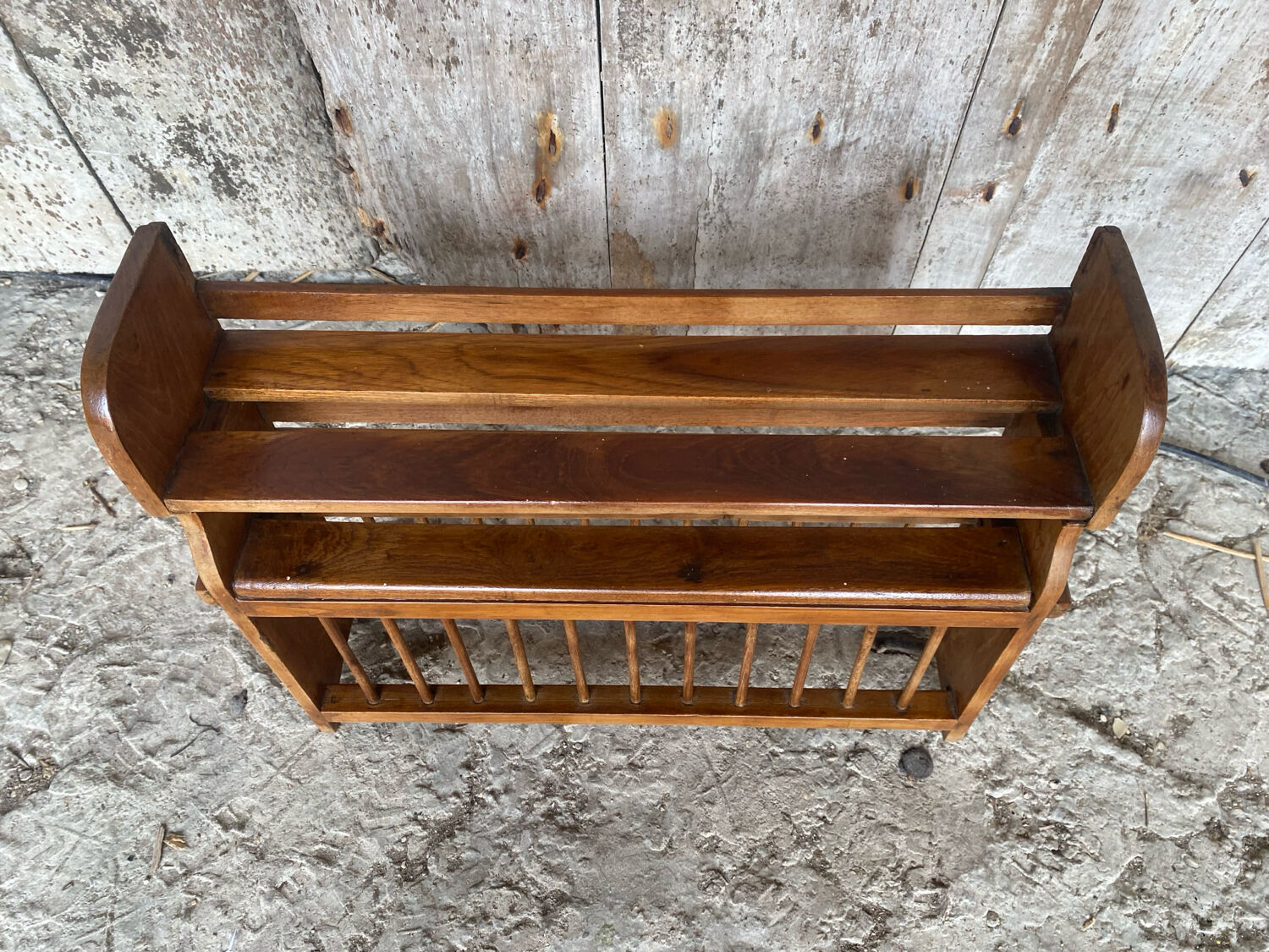 Indian Wall Shelf Vintage Wood Kitchen Storage #D940
