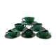 Set of 6 cups and subcups in green slurry 40-50 years