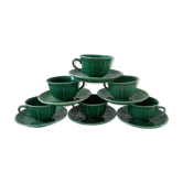 Set of 6 cups and subcups in green slurry 40-50 years
