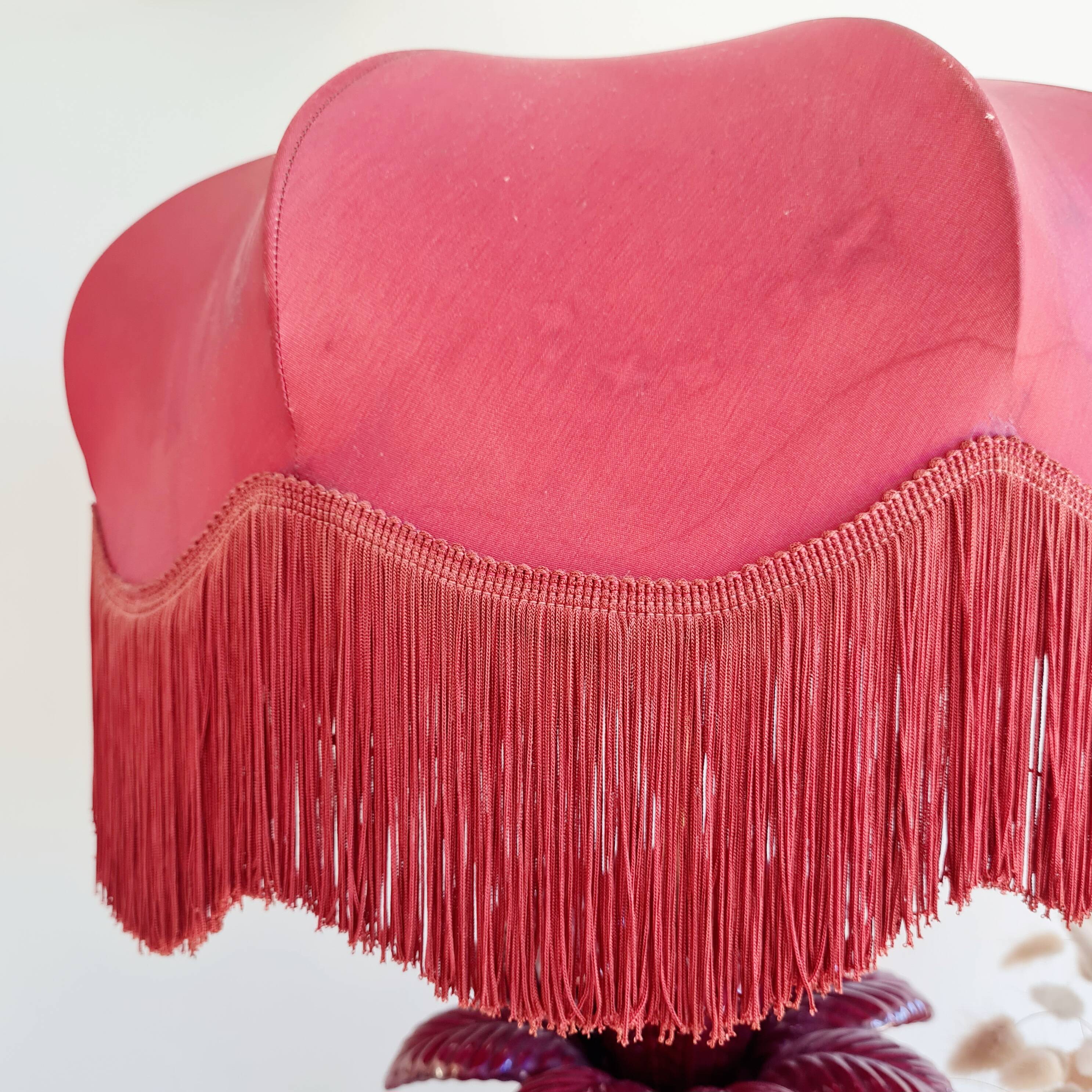 Antique red palm tree lamp, Italian design, 70s