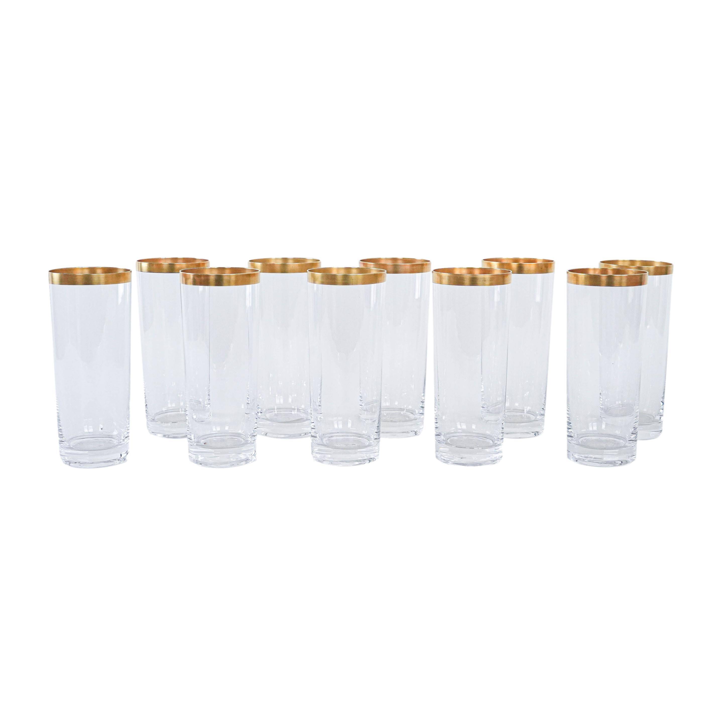 Set of crystal glasses, Italian design, 1970s, made in Italy