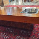 Table basse en loupe d'orme, par Roche Bobois, 1970