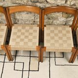 6 Scandinavian chairs 1960" braided straps