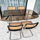 Table avec 4 chaises Cesca par Marcel Breuer pour Gavina, années 1960