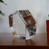 Baccarat crystal paper press - Signed hexagonal block