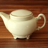 Small 1 portion porcelain teapot by Gerold/Bavaria - ivory white and gold