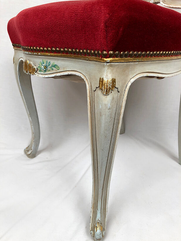 Series of six high-backed chairs in Venetian taste