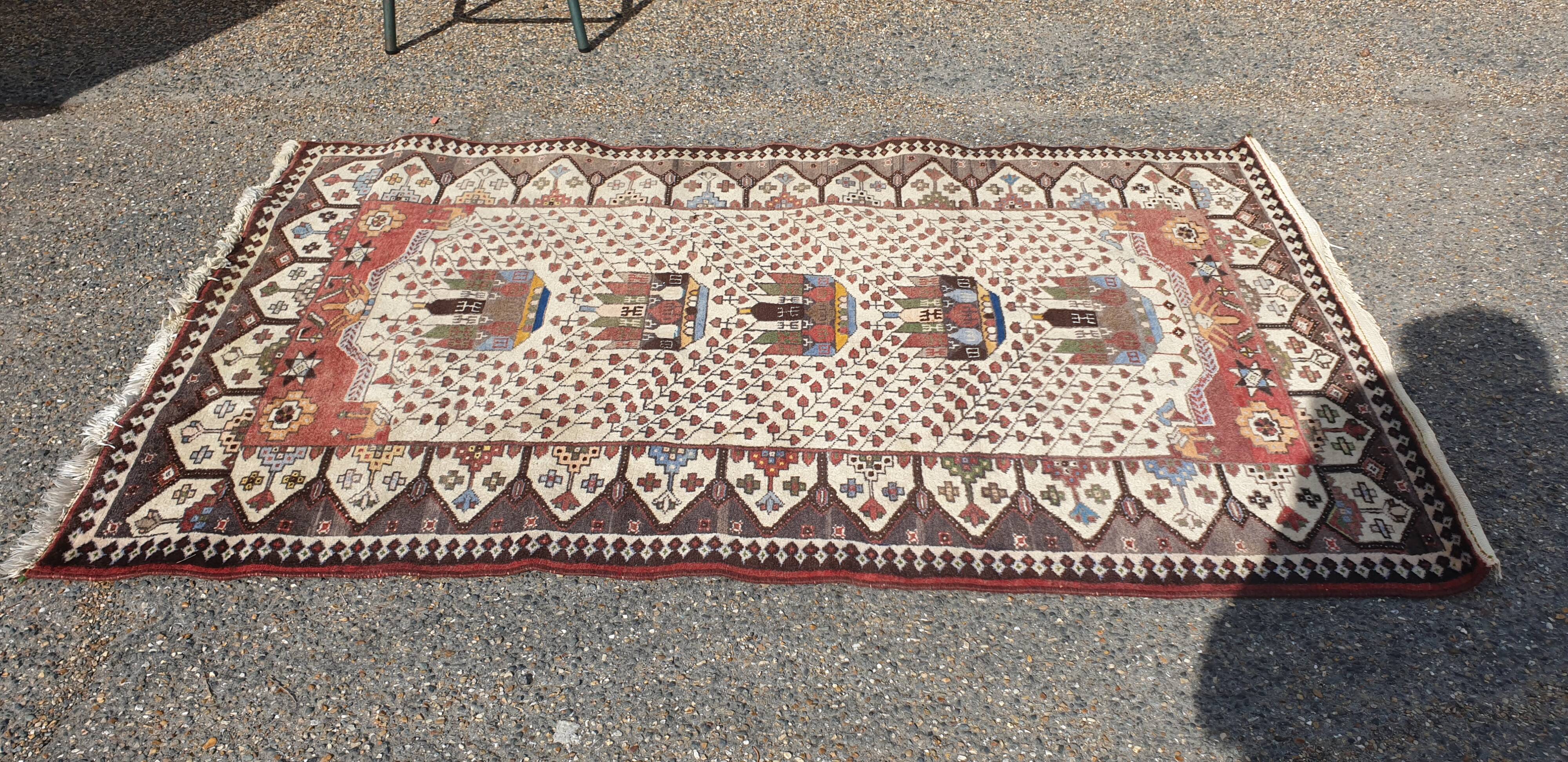 Oriental wool rug entirely handmade