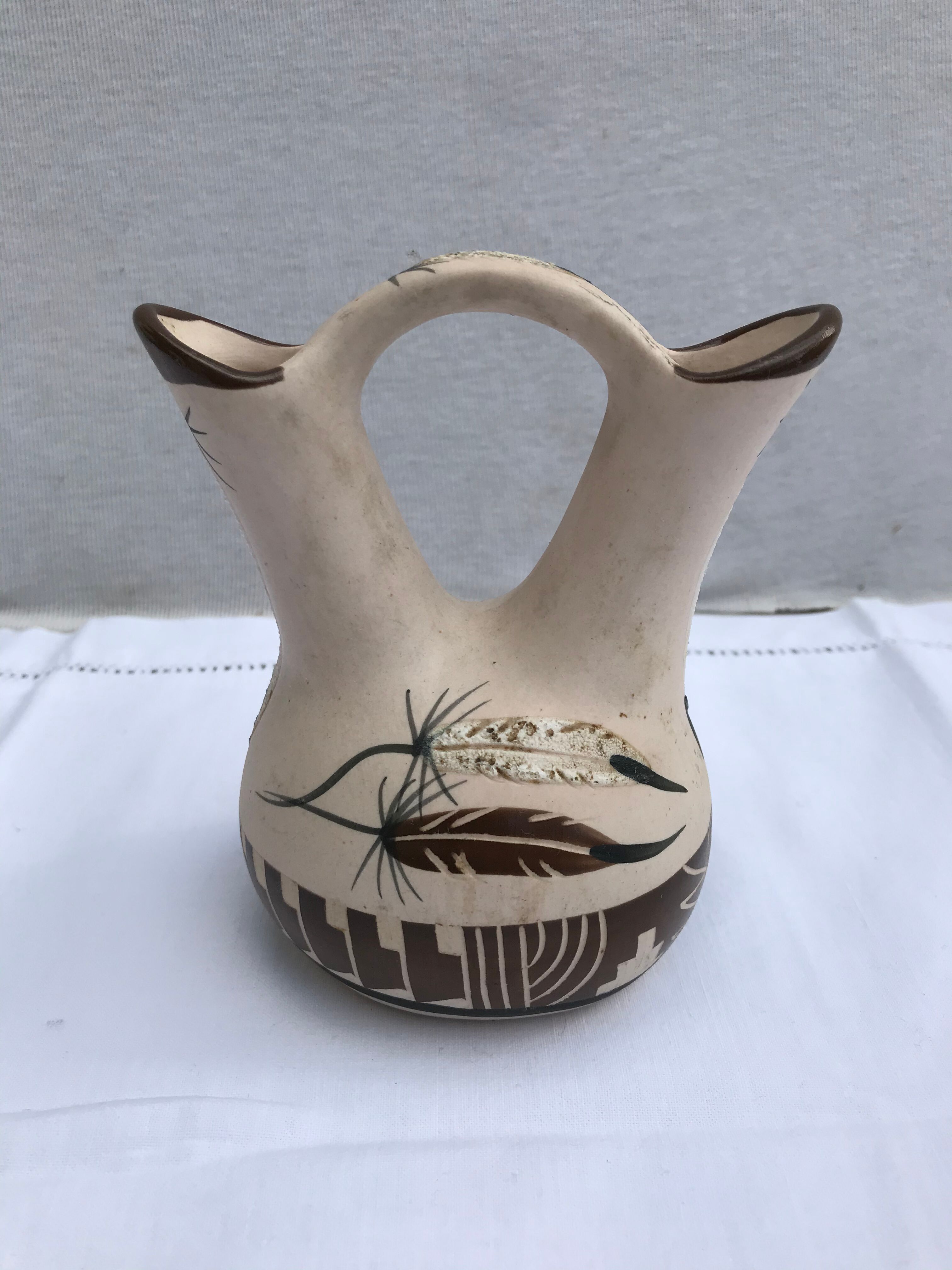 Ancient vase soliflore double betty selly 1959 vintage ceramics