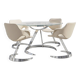 Ensemble Euro Steel International Space Age : Table Verre & 4 Chaises