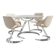 Ensemble Euro Steel International Space Age : Table Verre & 4 Chaises