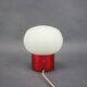 Burgundy Red opaline glass table lamp from the 1970s space age.