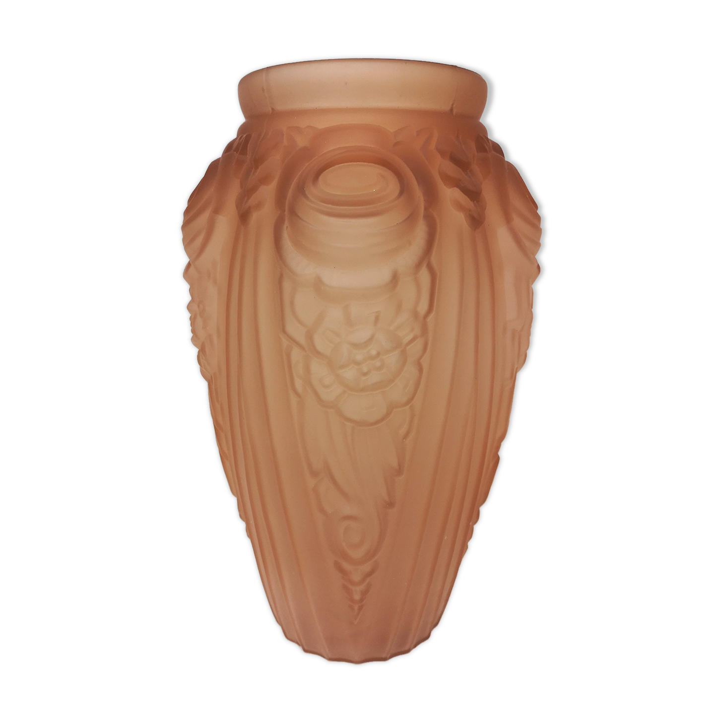 Art deco vase, frosted glass
