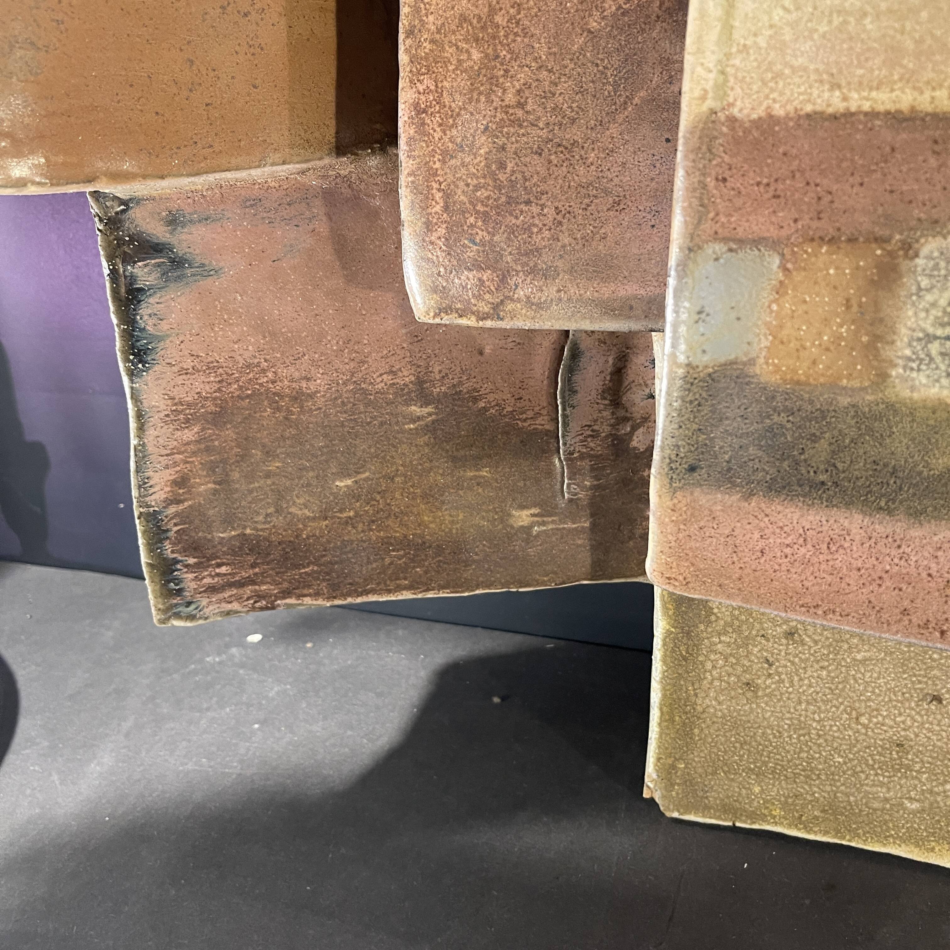 Wall light by jean-michel savary, brutalist lamp / abstract sandstone sculpture, ca 1980
