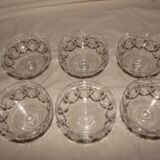 6 cut crystal cups from "Baccarat"