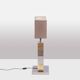 Sandro Petti. Geometric lamp in silvered and gilded metal. 1970s.