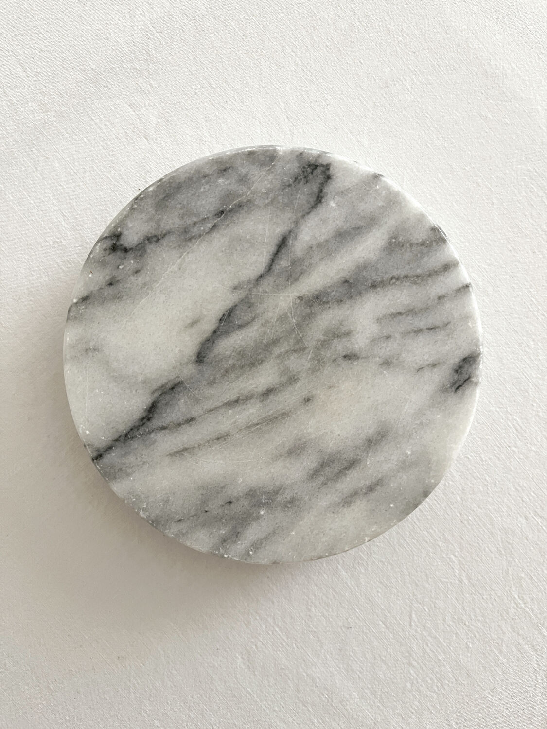 Cendrier rond en marbre gris vintage
