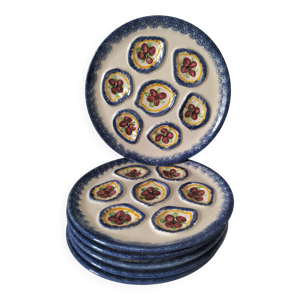 6 assiettes à huîtres
