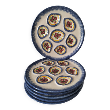 6 vintage oyster plates MBFA Pornic