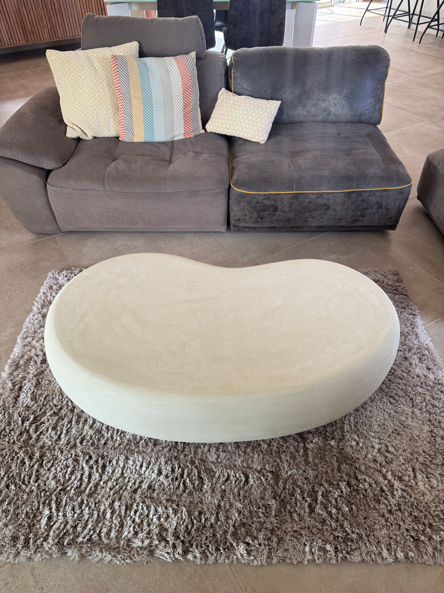 Concrete Coffee Table / Micro Cement Bean Shape