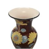 Large Vintage Vase With Sunflowers, 1950/70s