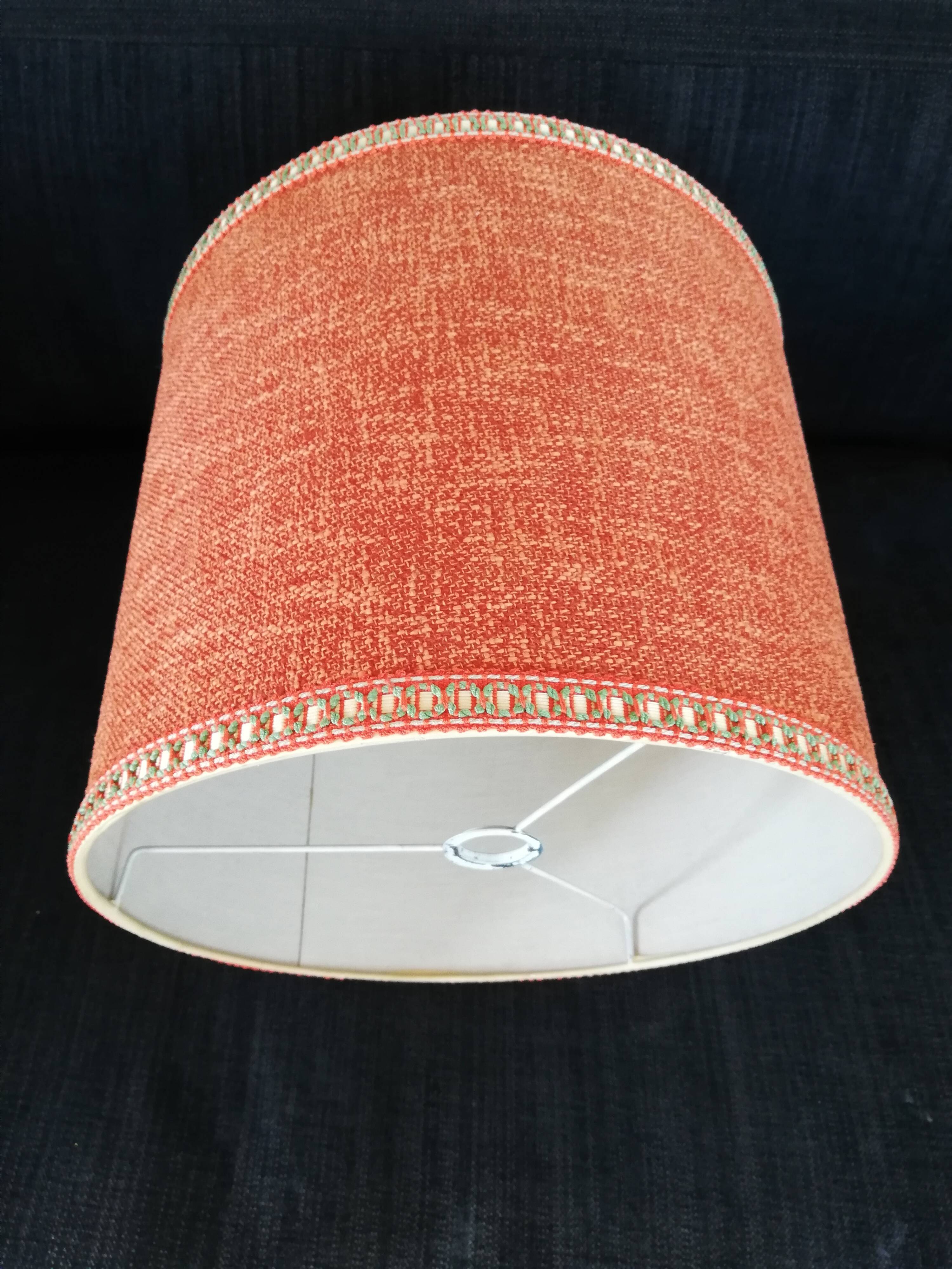Burlap fabric lampshade for vintage lamp 60s
