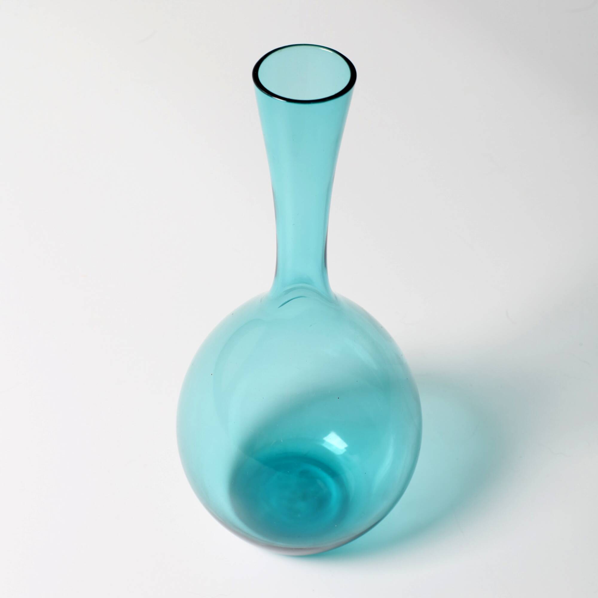 Vintage Mid-Century Light Blue Glass Vase by Arthur Persy / Sweden / 1950s