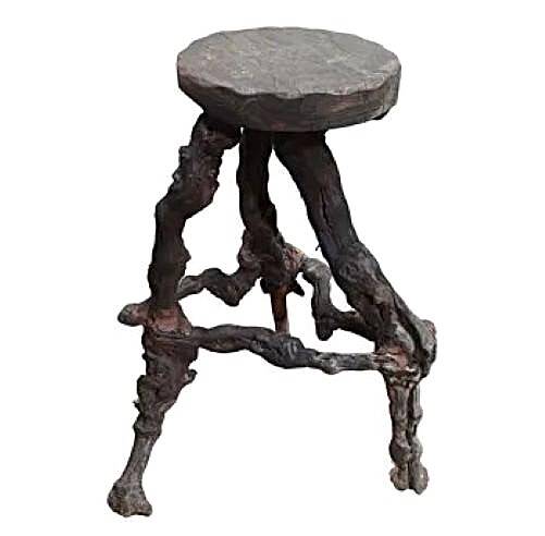 Brutalist bar stool made of vine wood