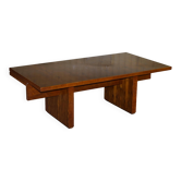 Very large contemporary desk made of yew burr wood.
