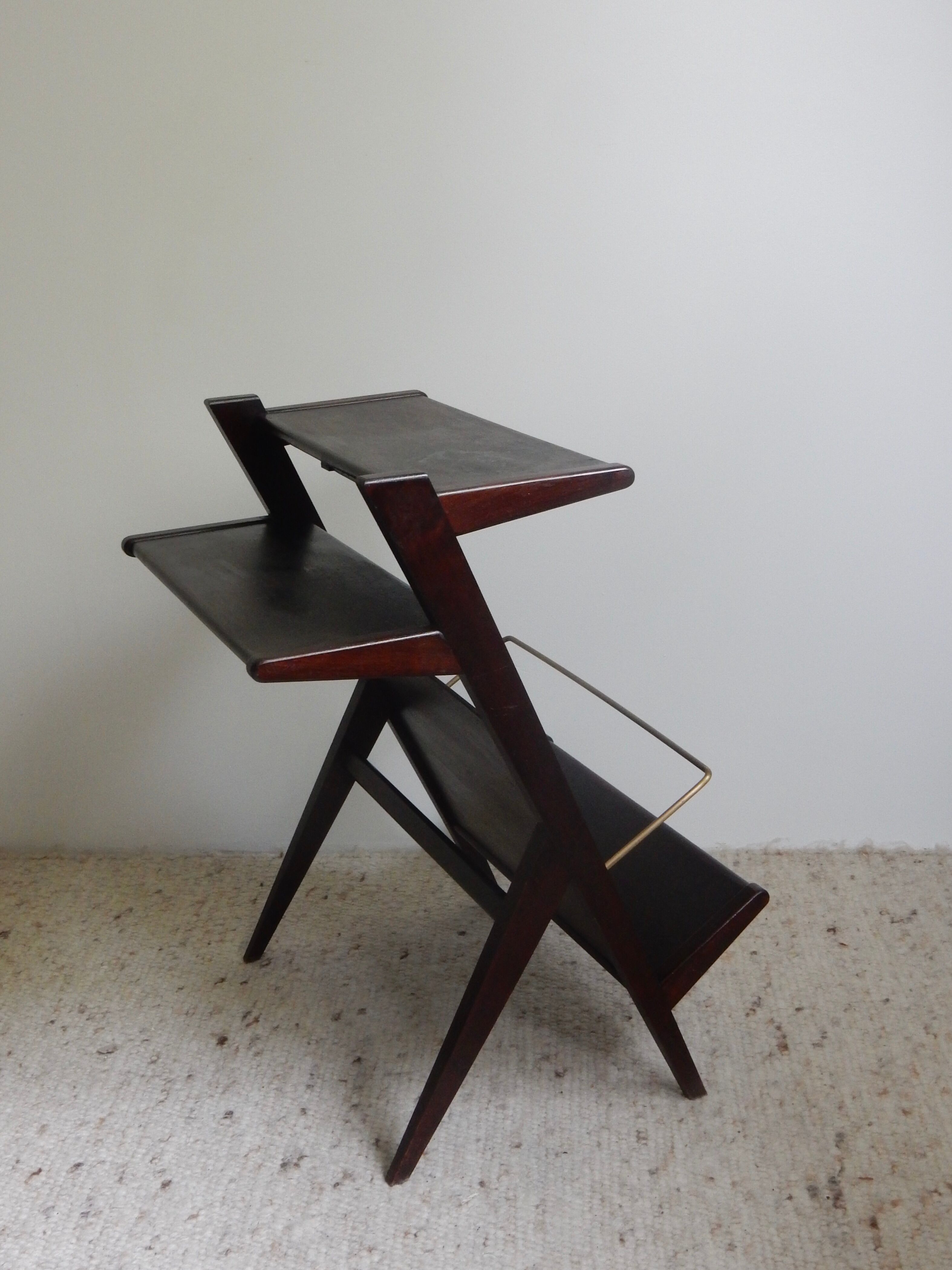 Wooden sofa end magazine holders