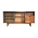 Row / teak, part glass, Mid century Scandinavian buffet