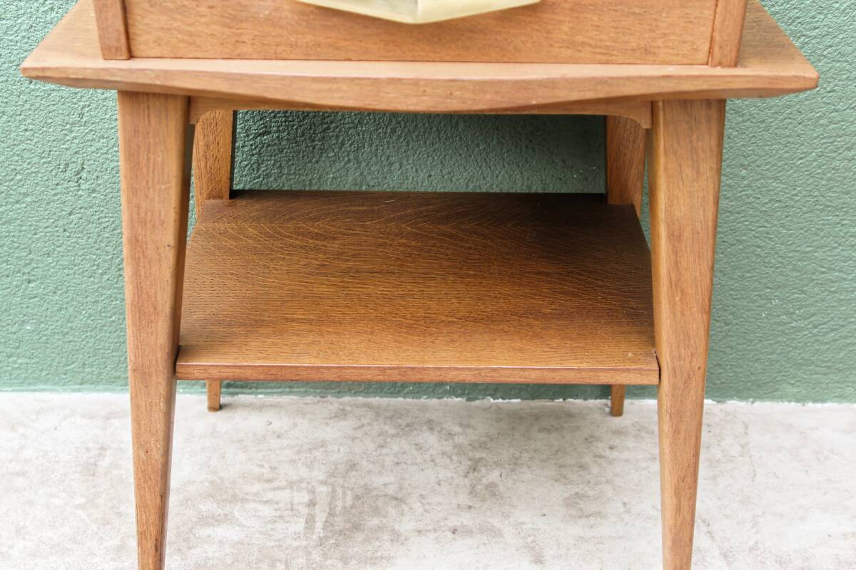 Pair of bedside tables, 1950s, compass legs