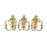 Maison Baguès, three bronze appliques decorated with camel heads and palm leaves