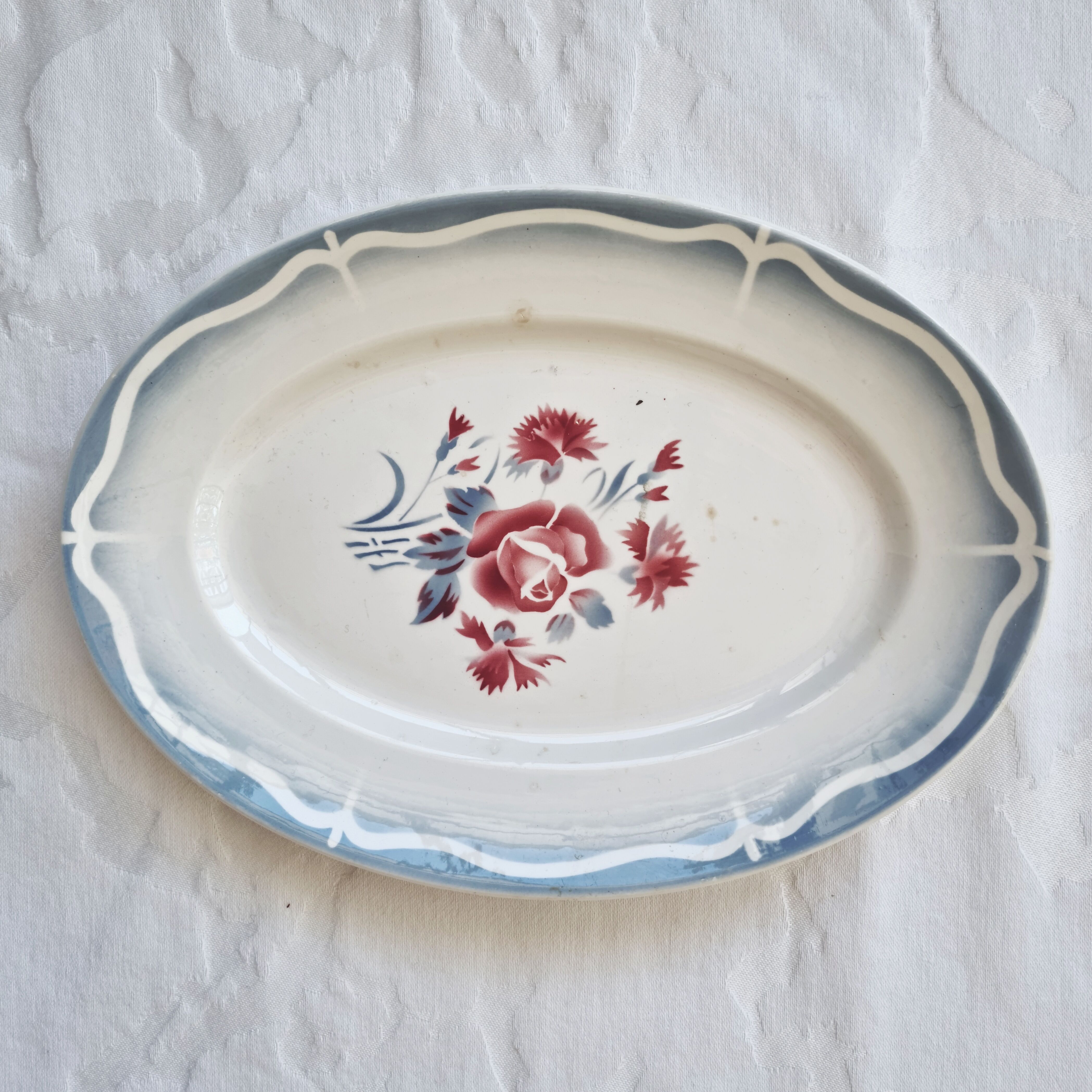 Oval dish Nina Rosa de Digoin