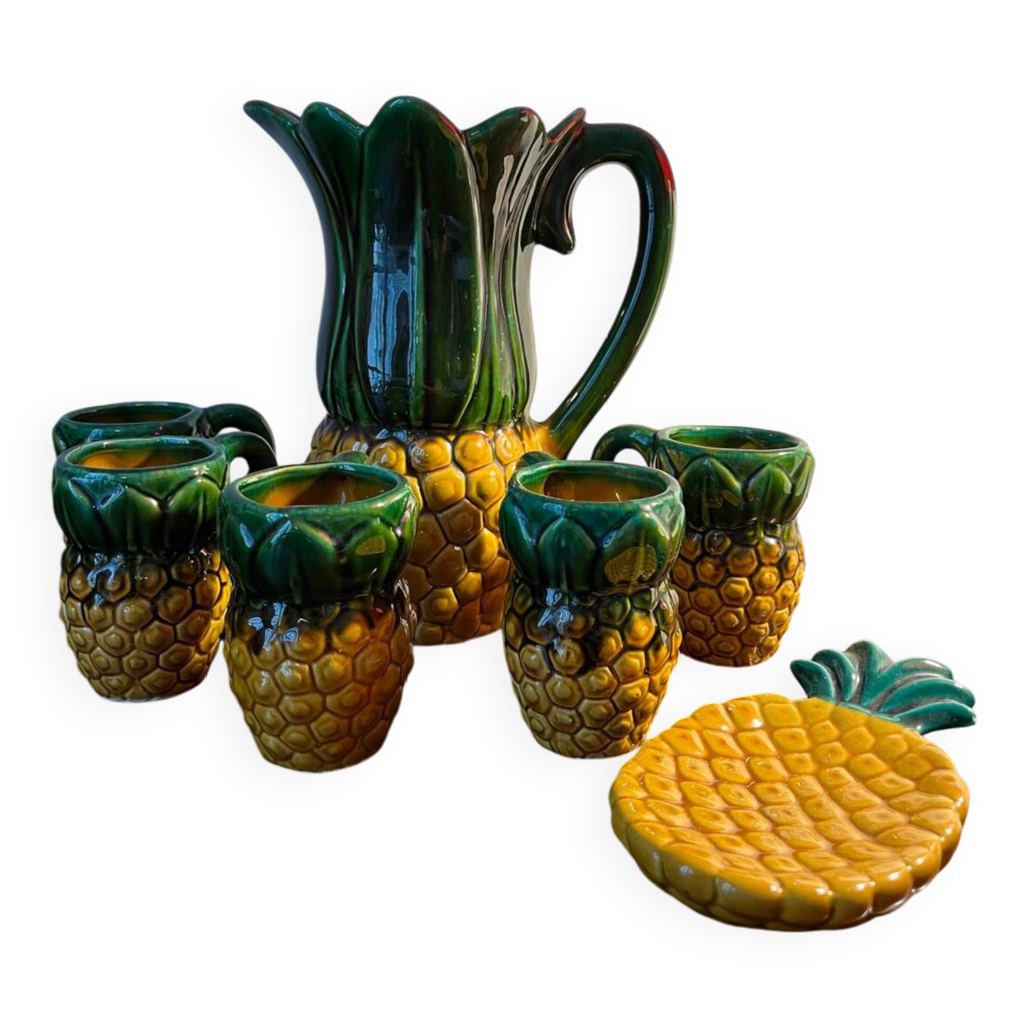 Porcelain and slip refreshment service, Vallauris circa 1940